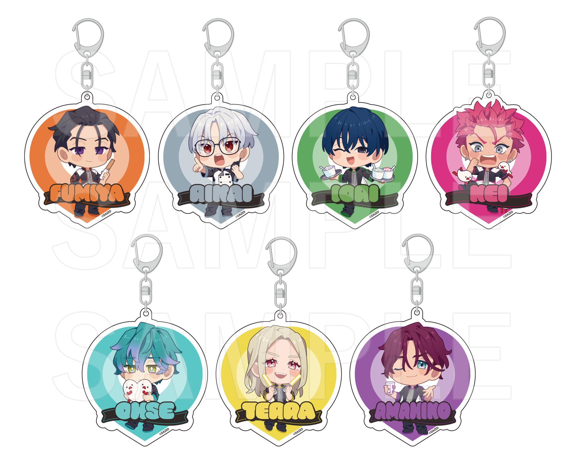 トレーディングアクリルキーホルダー7種の画像